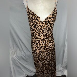 Cheetah print slip dress with side zipper
